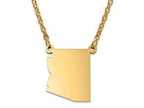 14k Yellow Gold Over Sterling Silver Arizona Silhouette Center Station 18 inch Necklace