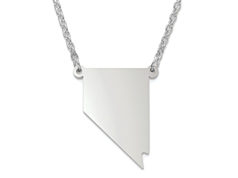 Sterling Silver Nevada Silhouette Center Station 18 inch Necklace