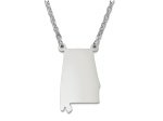Sterling Silver Alabama Silhouette Center Station 18 inch Necklace
