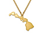 14k Yellow Gold Over Sterling Silver Hawaii Silhouette Center Station 18 inch Necklace
