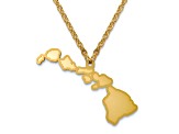 14k Yellow Gold Over Sterling Silver Hawaii Silhouette Center Station 18 inch Necklace