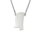 Sterling Silver Mississippi Silhouette Center Station 18 inch Necklace