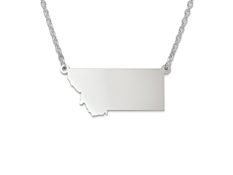 Sterling Silver Montana Silhouette Center Station 18 inch Necklace