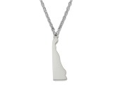 Sterling Silver Delaware Silhouette Center Station 18 inch Necklace