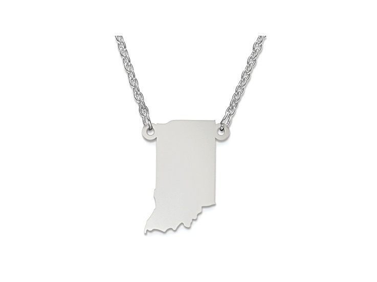 Sterling Silver indiana Silhouette Center Station 18 inch Necklace