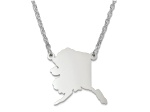 Sterling Silver Alaska Silhouette Center Station 18 inch Necklace