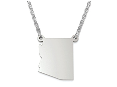 Sterling Silver Arizona Silhouette Center Station 18 inch Necklace