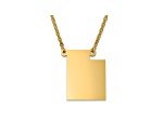 14k Yellow Gold Over Sterling Silver Utah Silhouette Center Station 18 inch Necklace