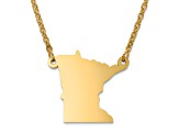 14k Yellow Gold Over Sterling Silver Minnesota Silhouette Center Station 18 inch Necklace