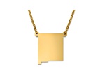 14k Yellow Gold Over Sterling Silver New Mexico Silhouette Center Station 18 inch Necklace