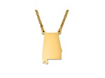 14k Gold Over Silver Alabama Silhouette Center Station 18 inch Necklace