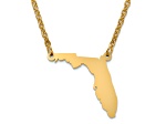 14k Gold Over Silver Florida Silhouette Center Station 18 inch Necklace