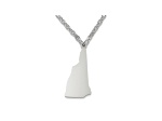 Sterling Silver New Hampshire Silhouette Center Station 18 inch Necklace