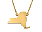 14k Yellow Gold Over Sterling Silver New York Silhouette Center Station 18 inch Necklace