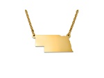 14k Yellow Gold Over Sterling Silver Nebraska Silhouette Center Station 18 inch Necklace
