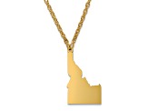 14k Yellow Gold Over Sterling Silver Idaho Silhouette Center Station 18 inch Necklace