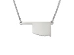 Sterling Silver Oklahoma Silhouette Center Station 18 inch Necklace