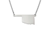Sterling Silver Oklahoma Silhouette Center Station 18 inch Necklace