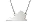 Sterling Silver Virginia Silhouette Center Station 18 inch Necklace