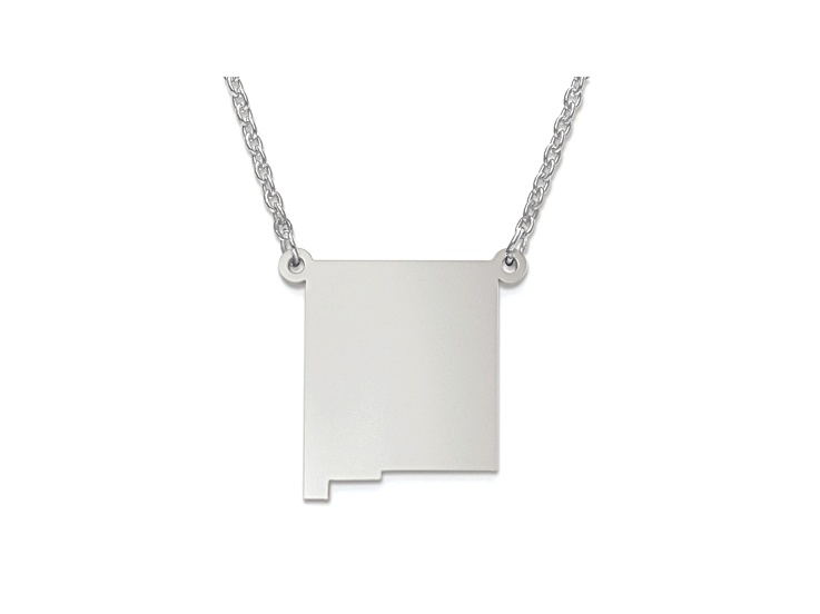 Sterling Silver New Mexico Silhouette Center Station 18 inch Necklace