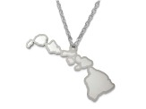 Sterling Silver Hawaii Silhouette Center Station 18 inch Necklace