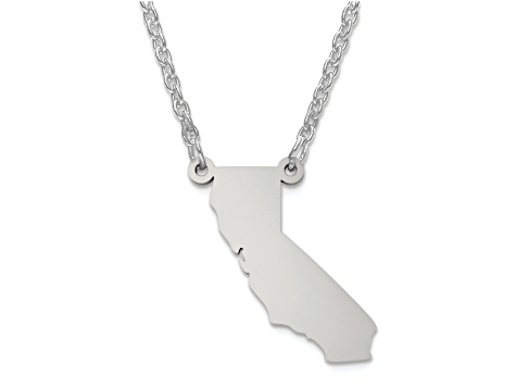 Sterling Silver California Silhouette Center Station 18 inch Necklace