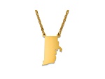 14k Yellow Gold Over Sterling Silver Rhode Island Silhouette Center Station 18 inch Necklace
