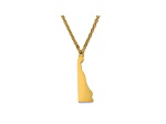 14k Yellow Gold Over Sterling Silver Delaware Silhouette Center Station 18 inch Necklace