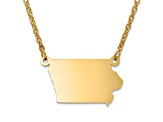 14k Gold Over Silver Iowa Silhouette Center Station 18 inch Necklace