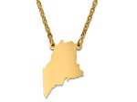 14k Yellow Gold Over Sterling Silver Maine Silhouette Center Station 18 inch Necklace