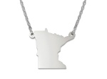 Sterling Silver Minnesota Silhouette Center Station 18 inch Necklace