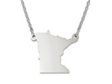 Sterling Silver Minnesota Silhouette Center Station 18 inch Necklace