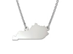 Sterling Silver Kentucky Silhouette Center Station 18 inch Necklace