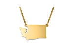 14k Yellow Gold Over Sterling Silver Washington Silhouette Center Station 18 inch Necklace