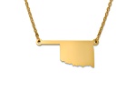 14k Yellow Gold Over Sterling Silver Oklahoma Silhouette Center Station 18 inch Necklace