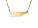 14k Yellow Gold Over Sterling Silver Tennessee Silhouette Center Station 18 inch Necklace