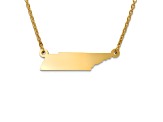 14k Yellow Gold Over Sterling Silver Tennessee Silhouette Center Station 18 inch Necklace