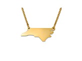 14k Yellow Gold Over Sterling Silver North Carolina Silhouette Center Station 18 inch Necklace