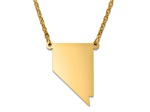 14k Yellow Gold Over Sterling Silver Nevada Silhouette Center Station 18 inch Necklace