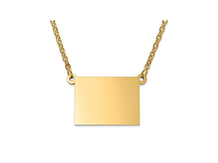 14k Yellow Gold Over Sterling Silver Colorado Silhouette Center Station 18 inch Necklace