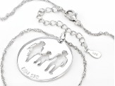 Rhodium Over Sterling Silver Family Of Three Pendant With Chain