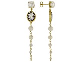 Cameo Italiano Floral Cameo With Cultured Freshwater Pearl 18K Gold Over Sterling Silver Earrings