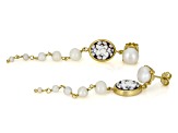 Cameo Italiano Floral Cameo With Cultured Freshwater Pearl 18K Gold Over Sterling Silver Earrings