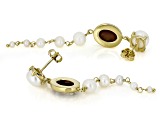 Cameo Italiano Floral Cameo With Cultured Freshwater Pearl 18K Gold Over Sterling Silver Earrings
