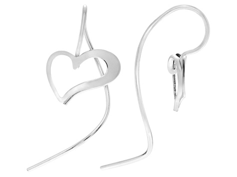 Sterling Silver Heart Ear Pin Earrings Csw145 Jtv Sterling Silver Heart Ear Pin Earrings
