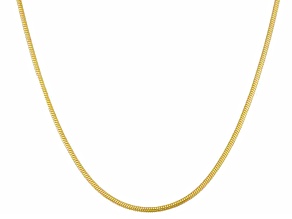 14k Yellow Gold Over Silver Snake Link Sliding Adjustable Necklace 18 inch