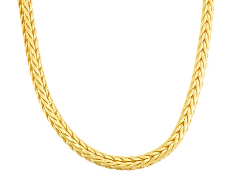 14k Yellow Gold Over Sterling Silver Wheat Link Chain ...