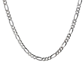 Sterling Silver Figaro 3 + 1 Link Chain Necklace 22 inch 6.5mm