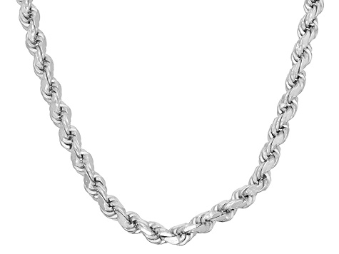 silver rhodium rope sterling chain necklace inch link jtv list