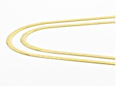 18k Yellow Gold Over Sterling Silver 3mm Herringbone Link Chain Necklace Set Of Two 18 And 20 inch